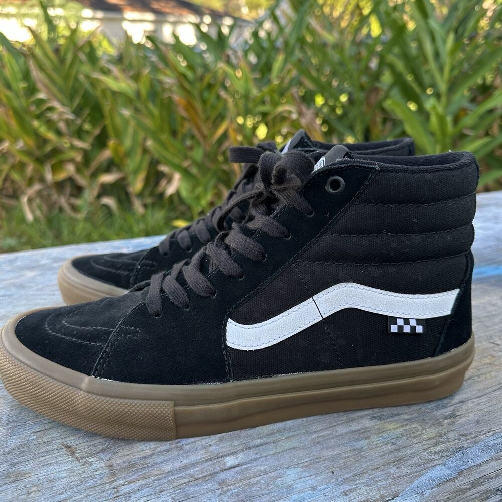 VANS Sk8-Hi Pro Men’s 9.5 High Top Sneakers Black/Gum Lace-Up Rubber Outsole